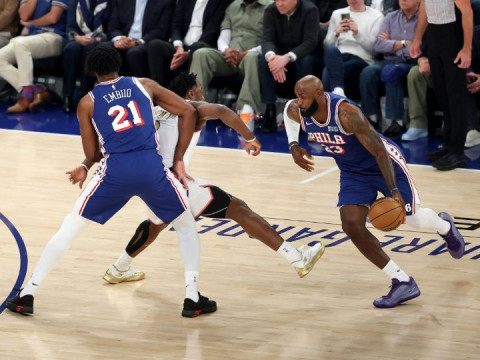 NBA揭幕战录像完整版-76人vs尼克斯全场回放(10.21)老詹制胜助攻